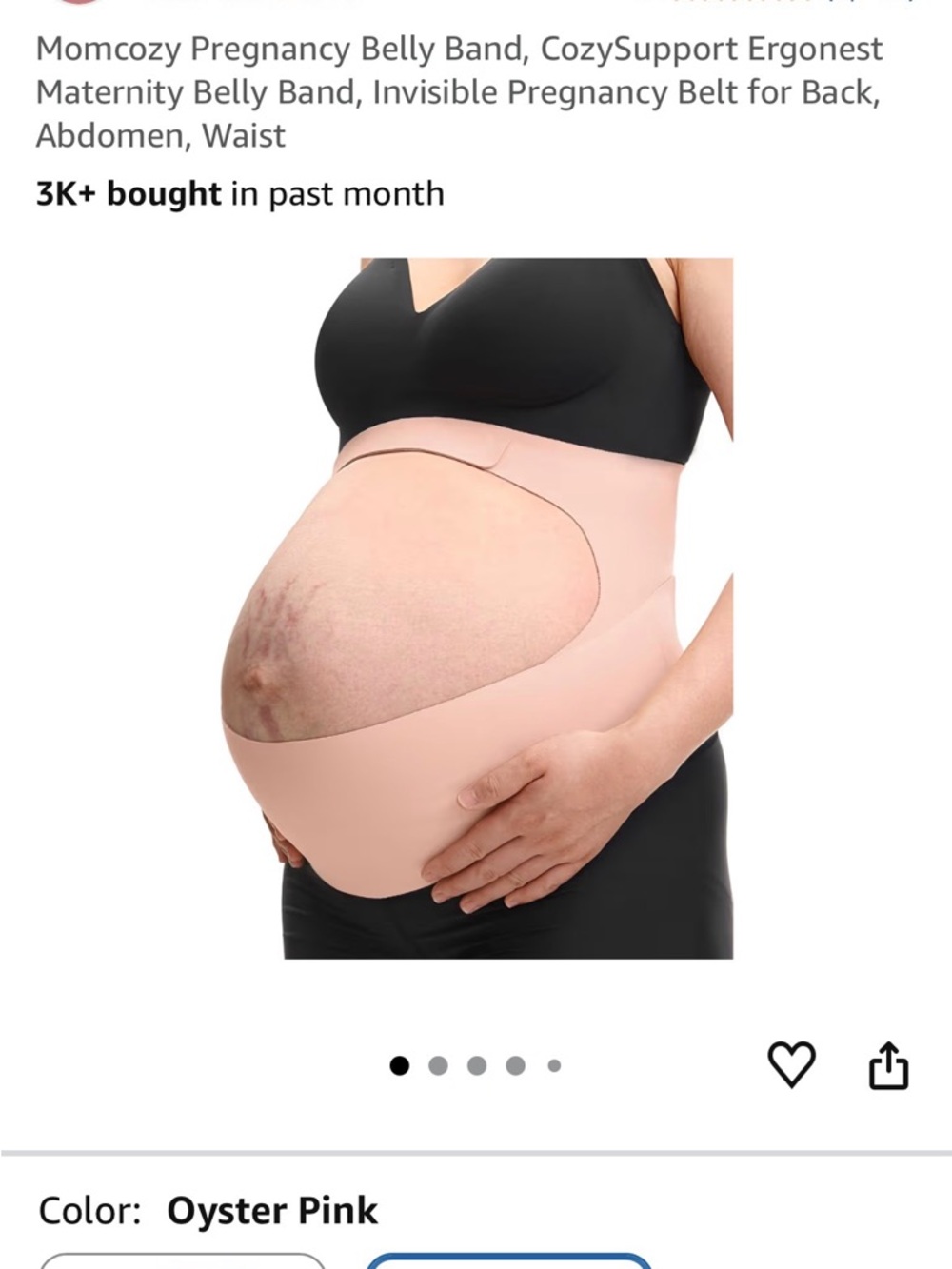 Momcozy Oyster Pink Maternity Belly Band - Pregnancy Support